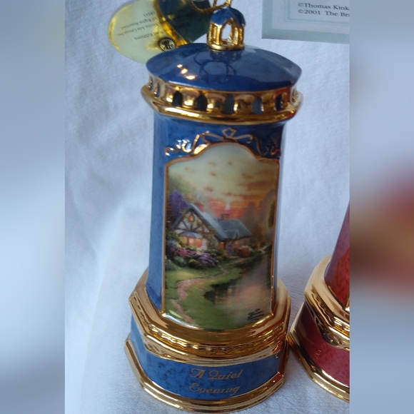 5th Issue Thomas Kinkade's Lighthouse Seaside Reflections Classic Ornaments - Picture 2 of 6